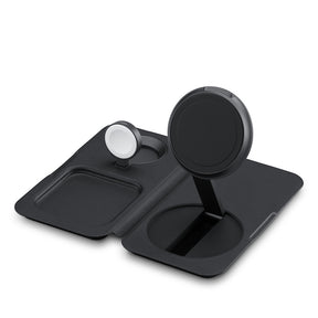 Cargador inalámbrico plegable 3 en 1 de Nimble - Negro